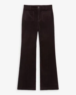 Pantalon droit velours côtelé aubergine Alban