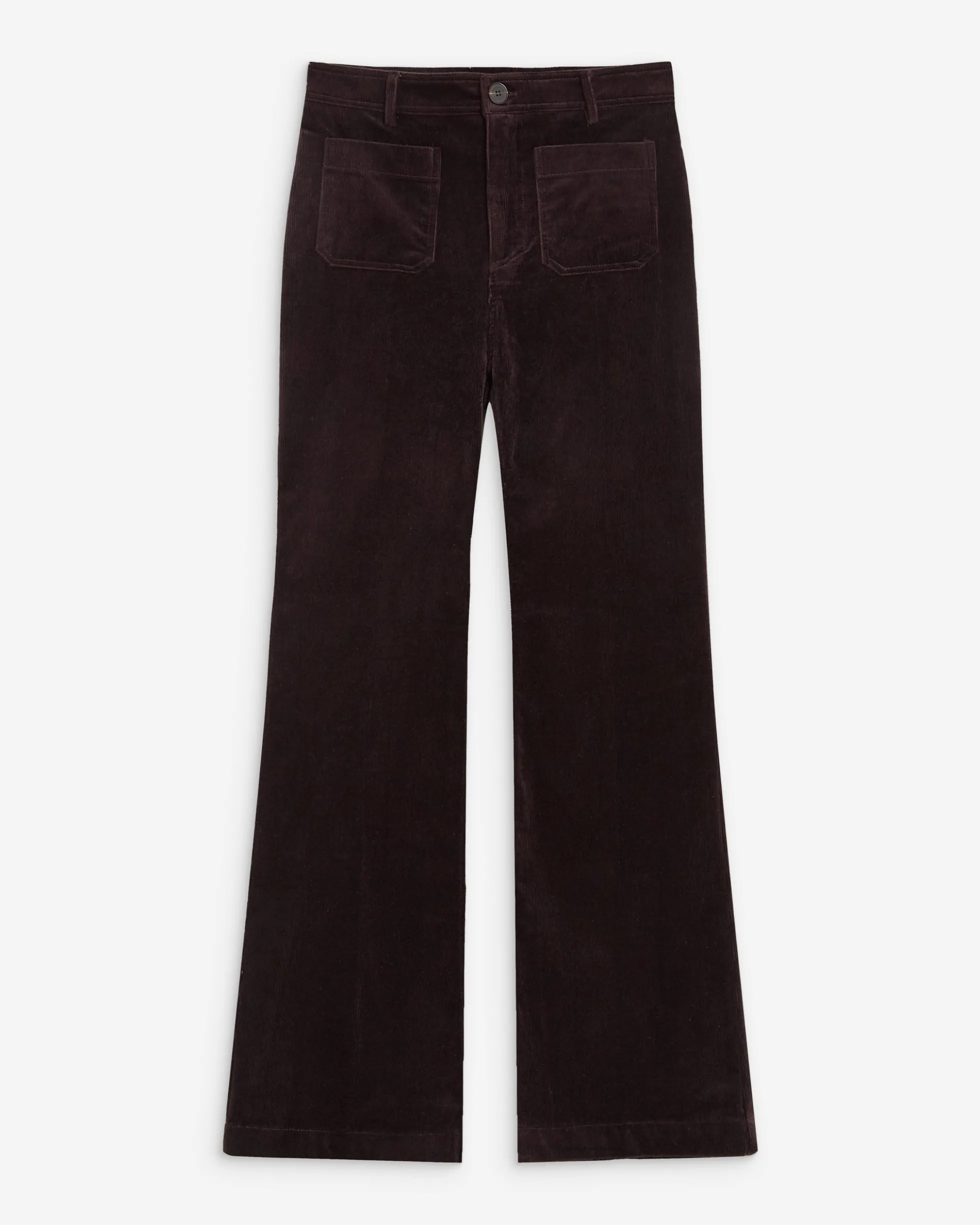 Pantalon droit velours côtelé aubergine Alban