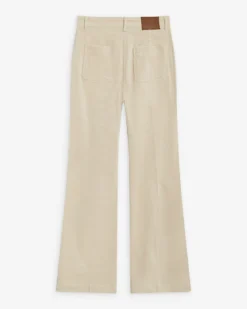 Pantalon droit velours côtelé ecru Alban