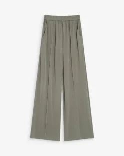 Pantalon en modal jambe large kaki Pax