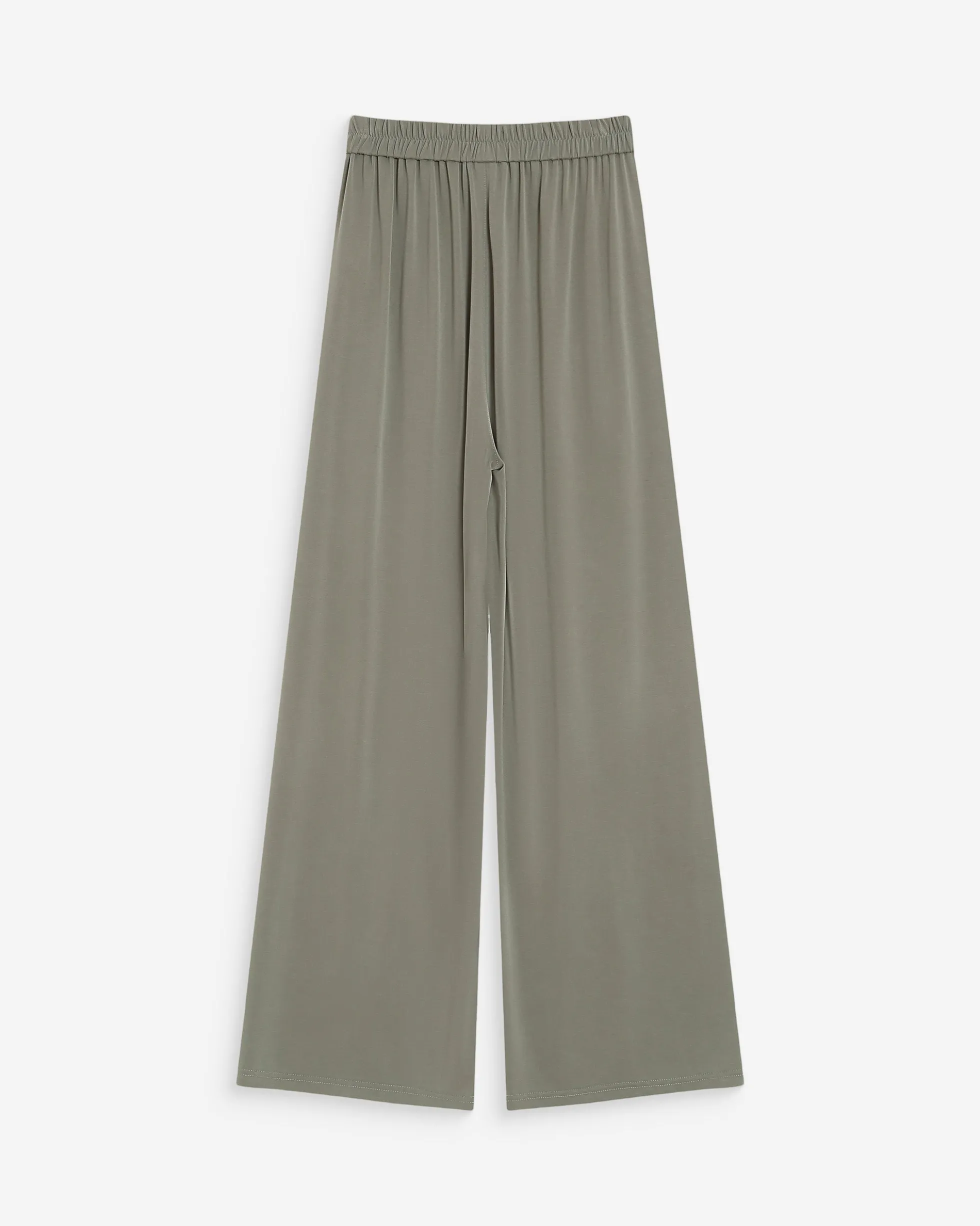 Pantalon en modal jambe large kaki Pax