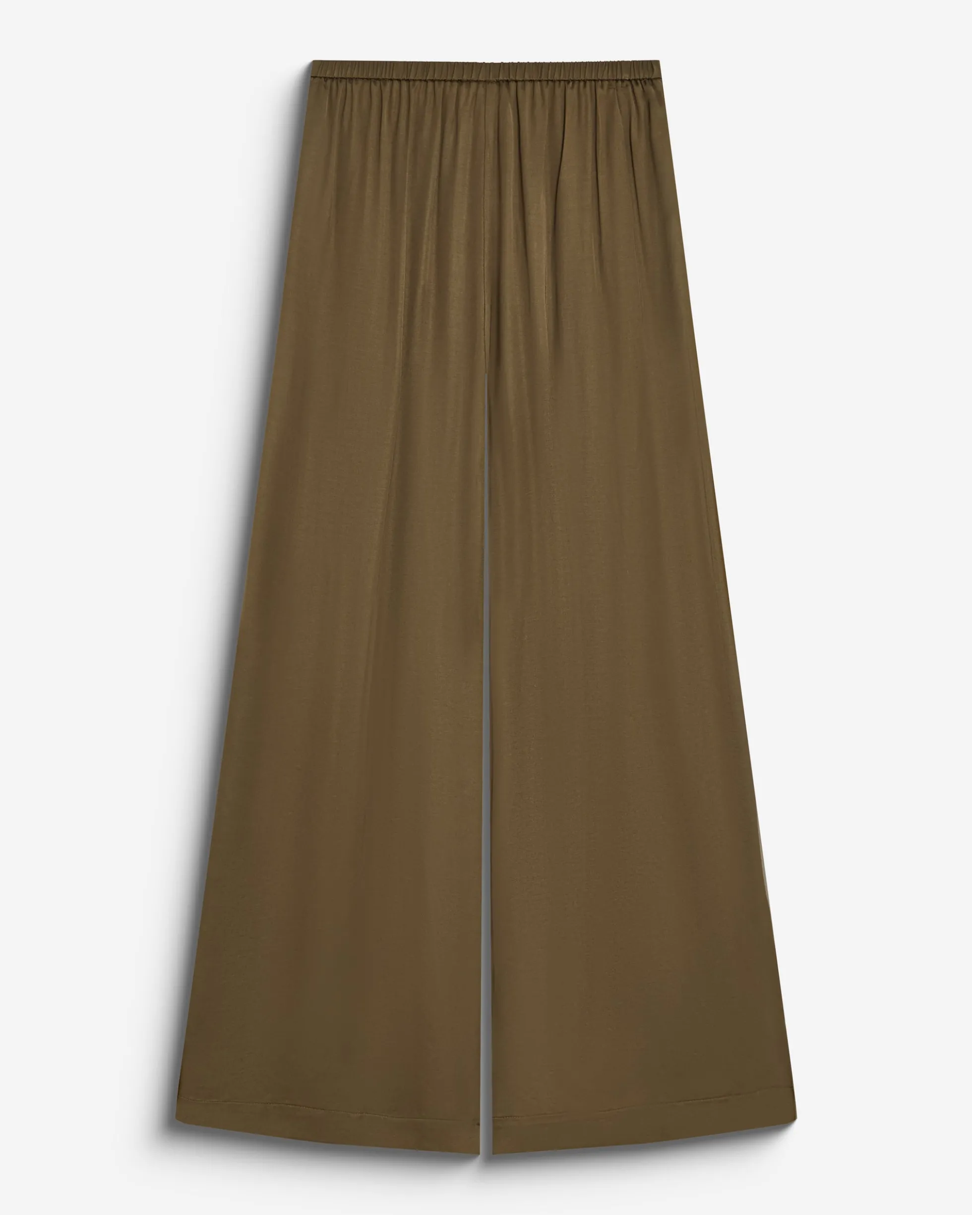 Pantalon en satin fluide à pinces olive Barnabe