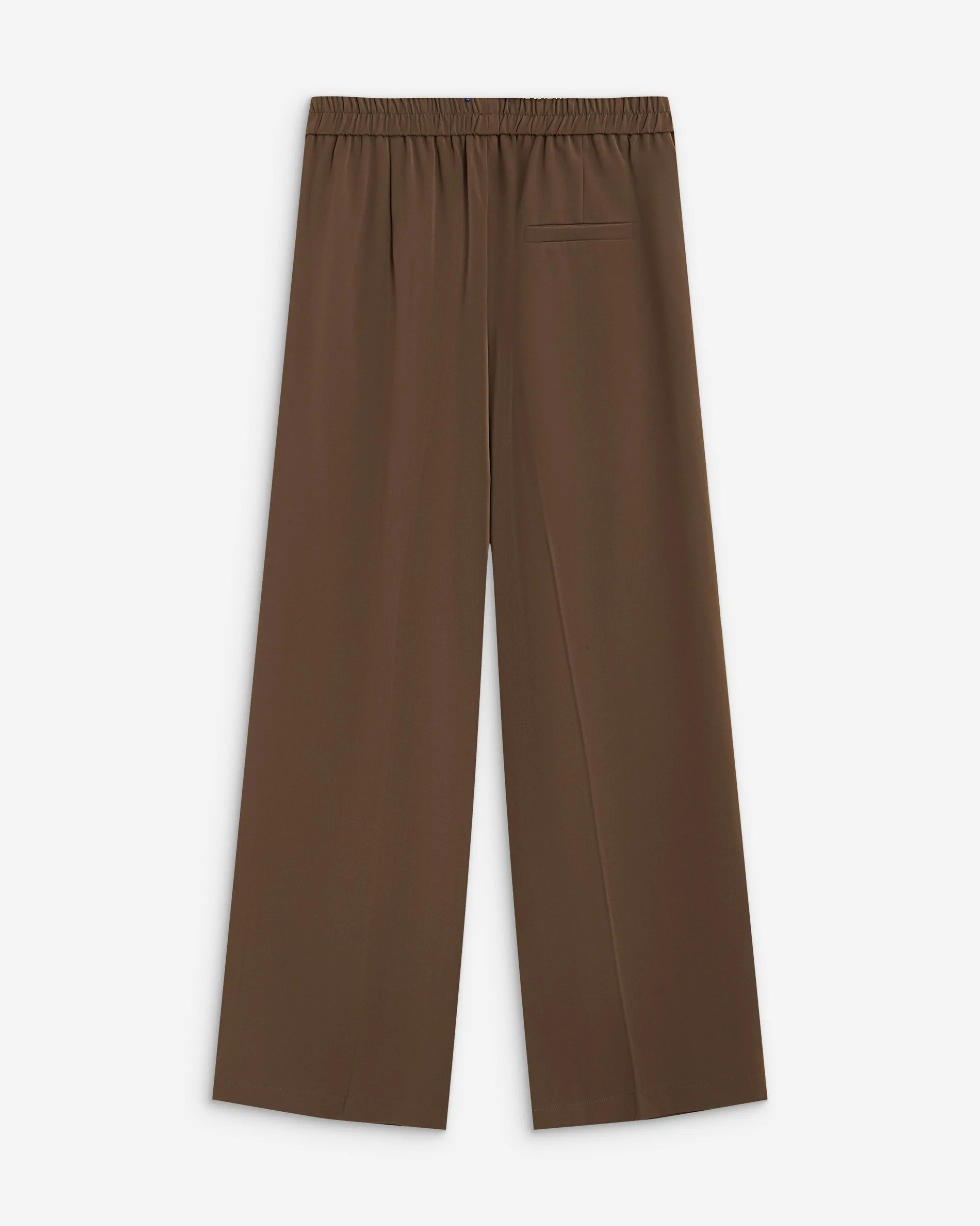 Pantalon fluide jambe large taille mi-haute taupe Noblesse