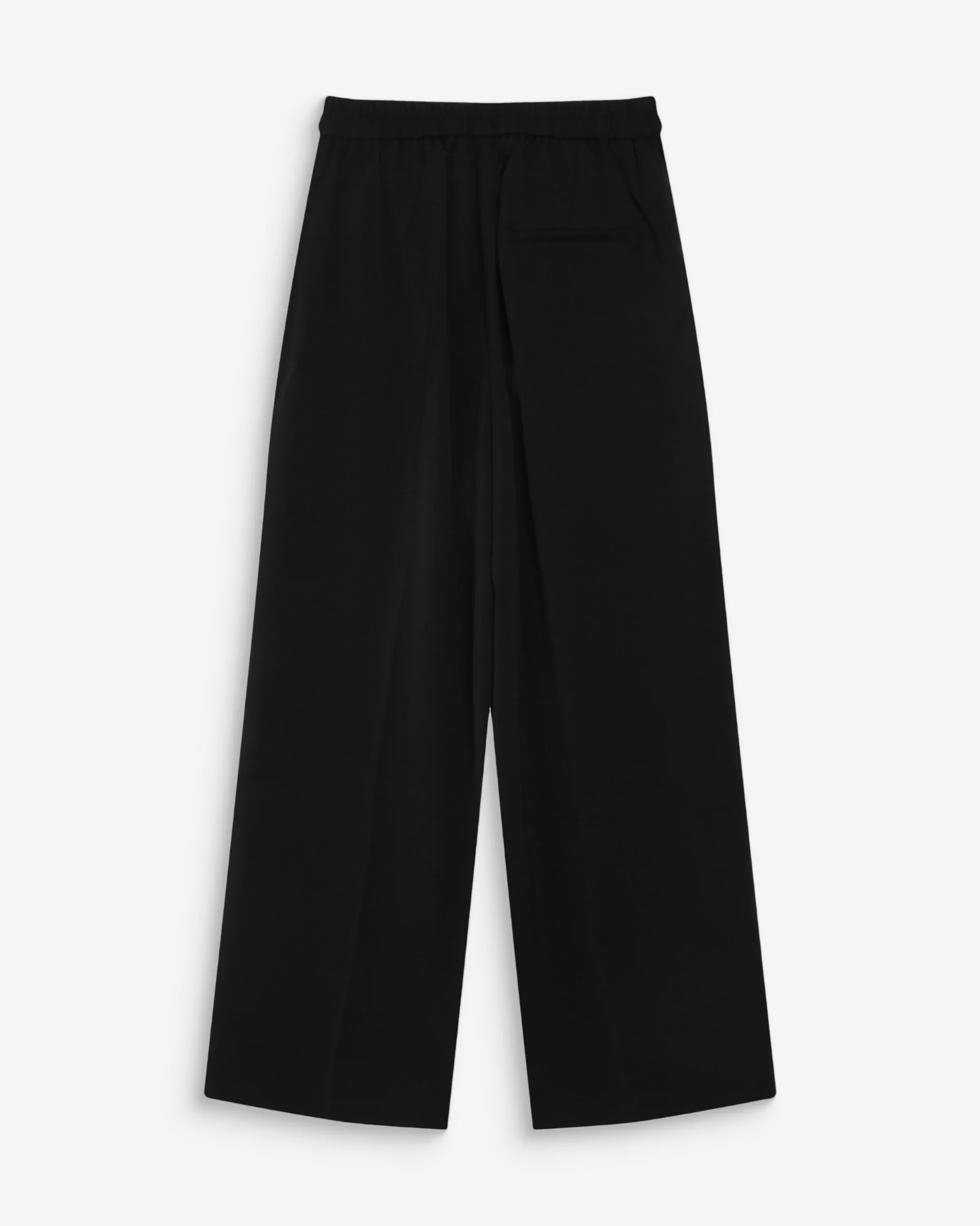 Pantalon fluide jambe large taille mi-haute noir Noblesse