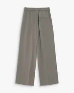 Pantalon fluide jambe large taille mi-haute kaki Noblesse