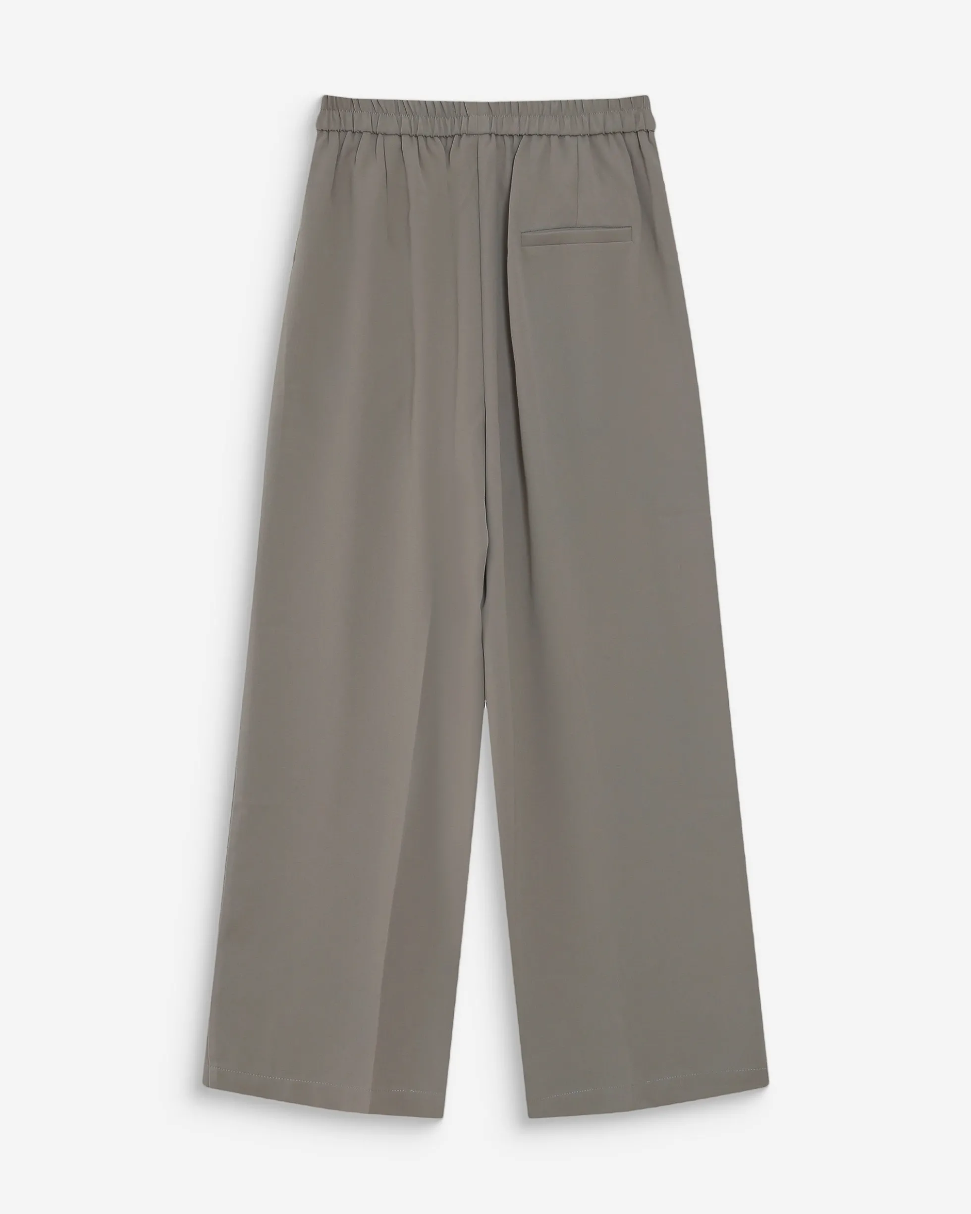 Pantalon fluide jambe large taille mi-haute kaki Noblesse