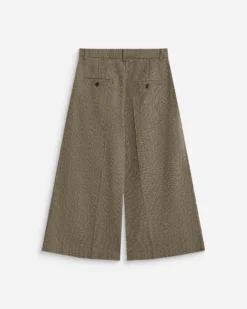 Pantalon jupe-culotte prince de Galles beige Arnold