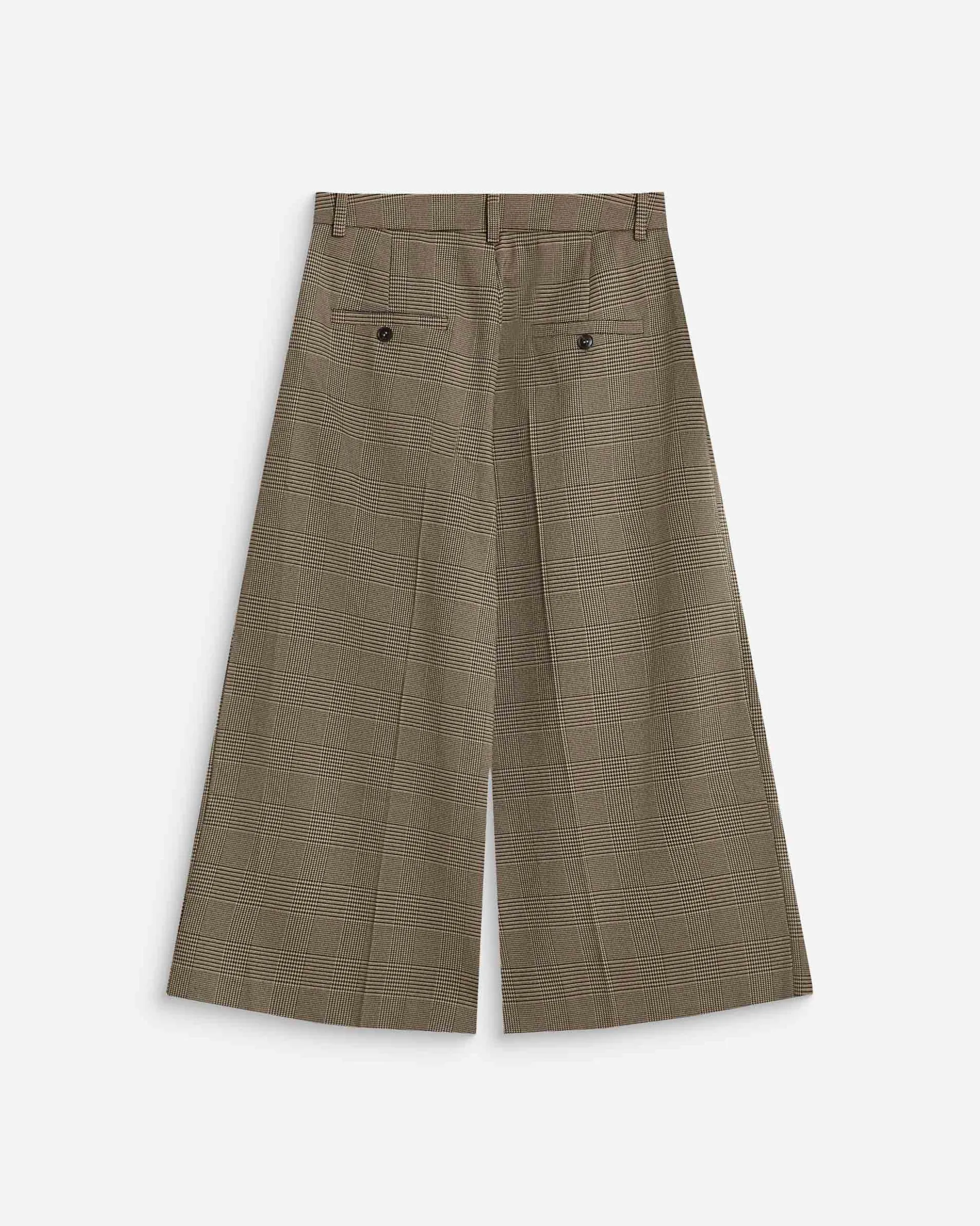 Pantalon jupe-culotte prince de Galles beige Arnold