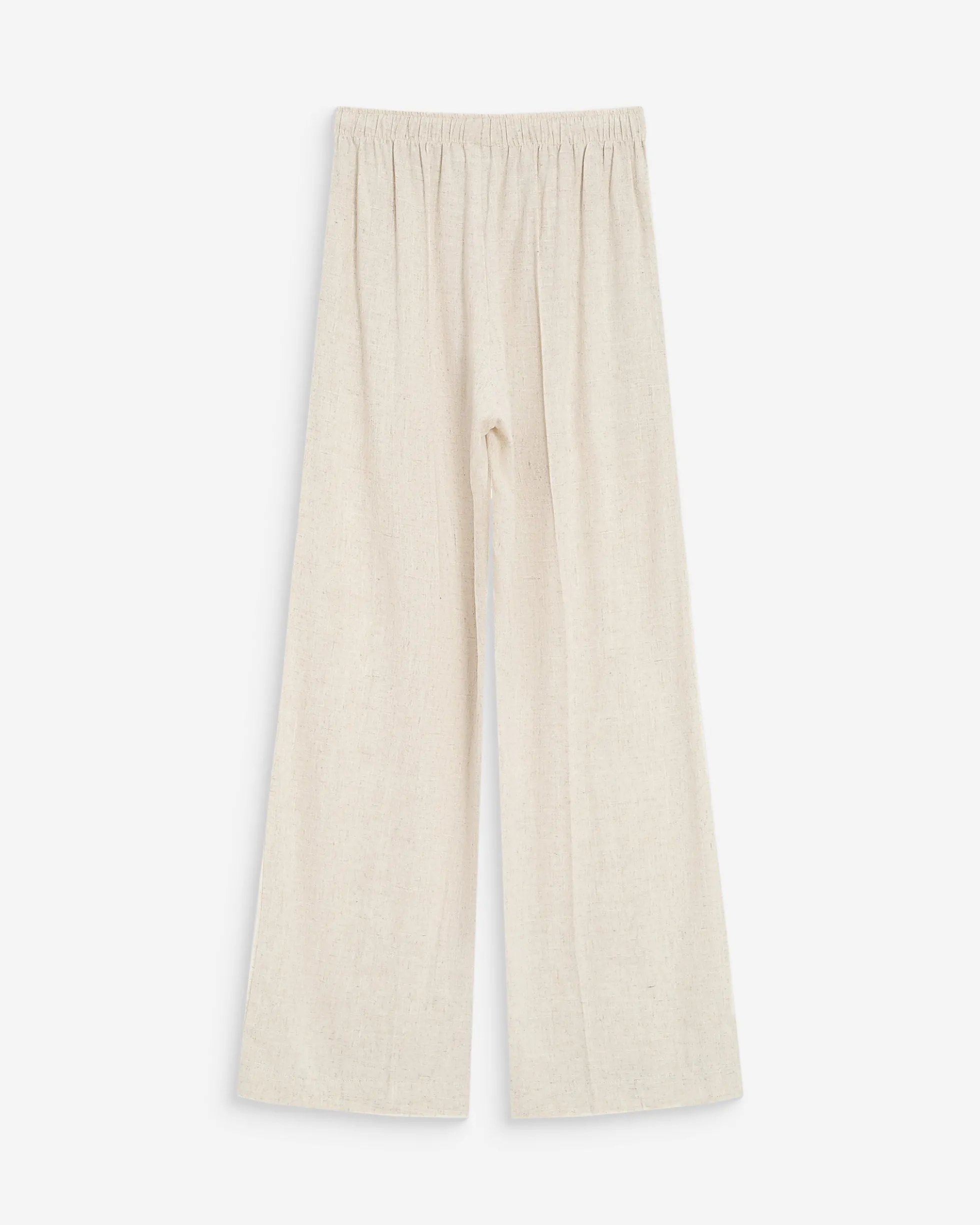 Pantalon large en lin taille haute sable Raven