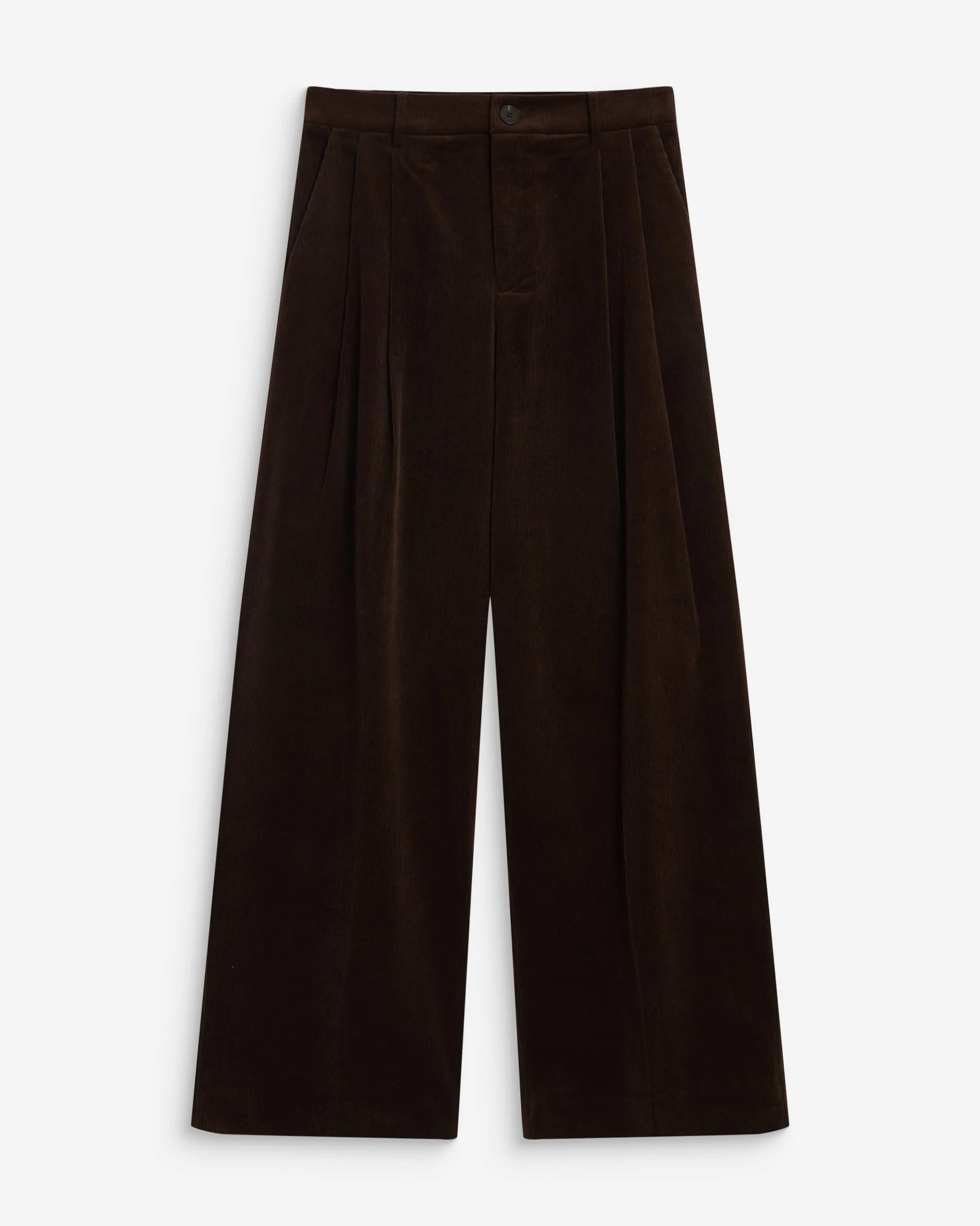 Pantalon oversize velours côtelé chocolat Abriel