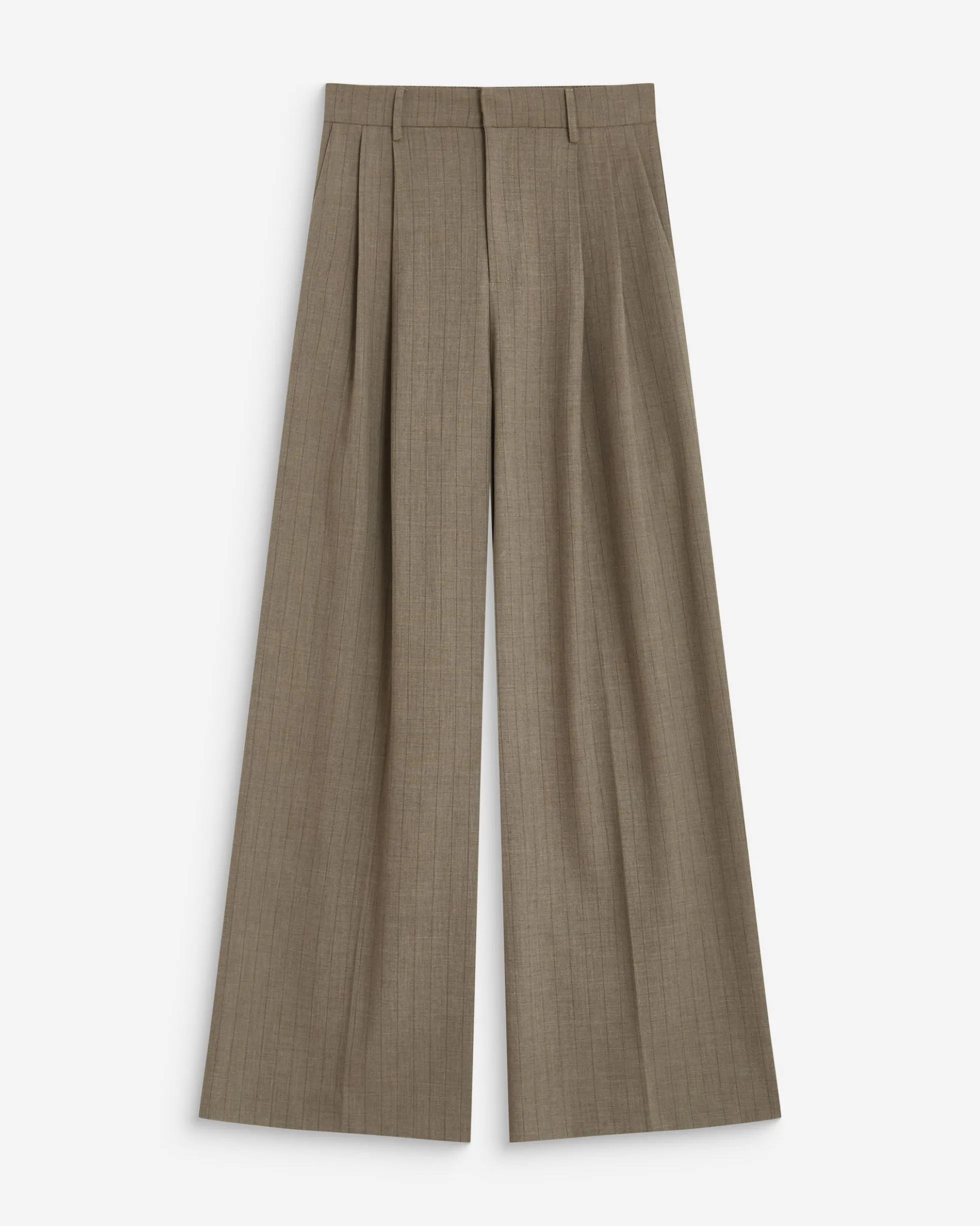 Pantalon tailleur ample ceinture nouable rayure Ardoise