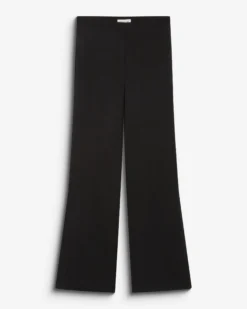 Pantalon tailleur flare à ceinture plate noir Bryan