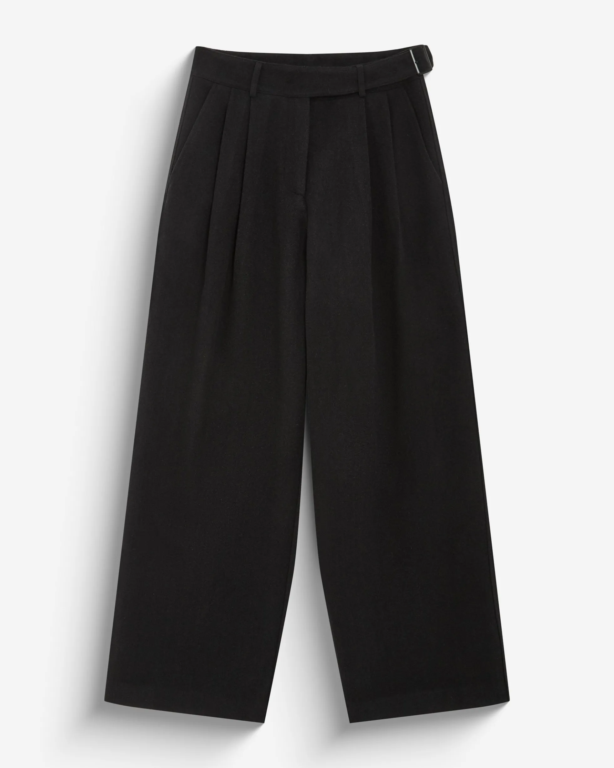 Pantalon tailleur large motif chevrons carbone Bastien