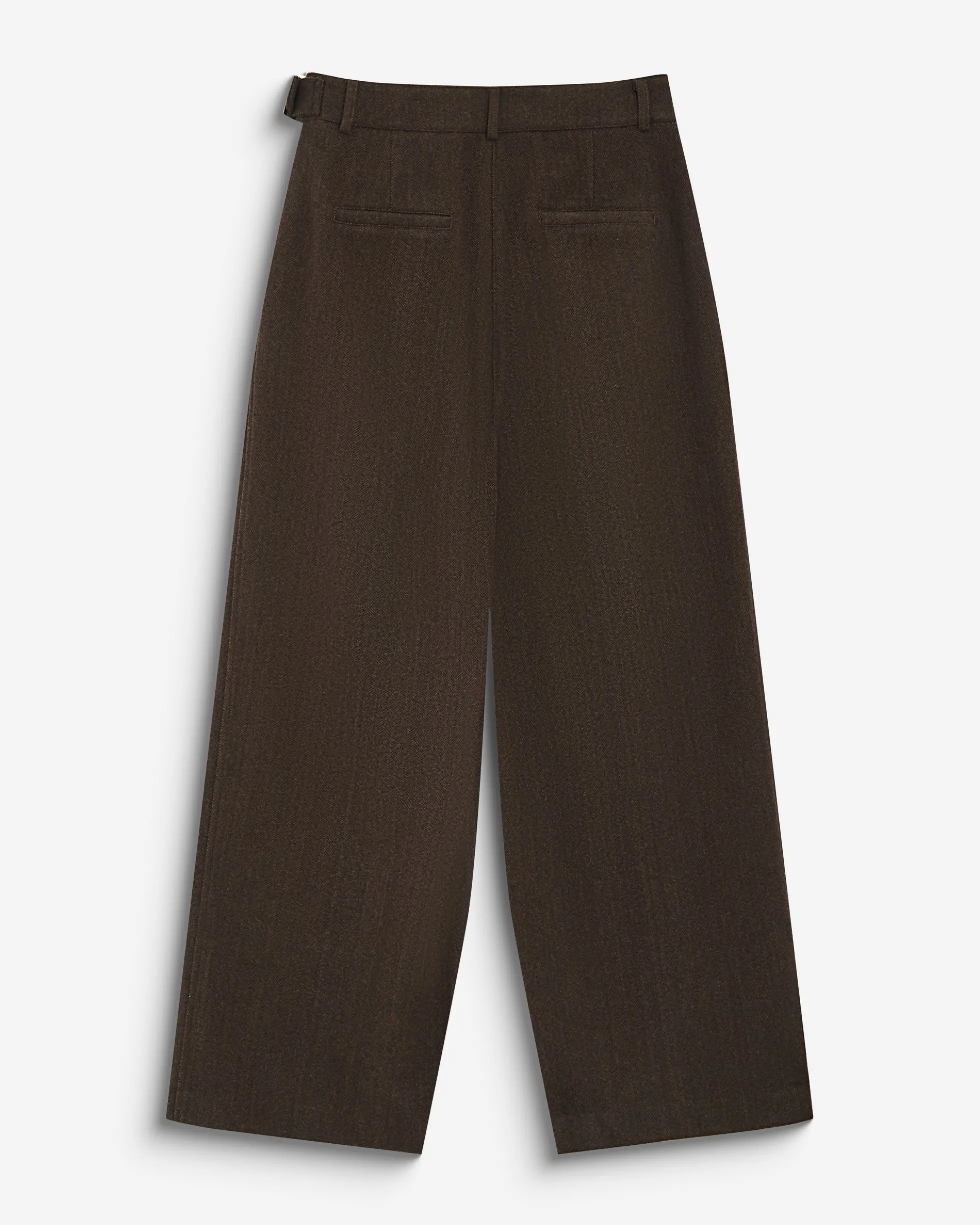 Pantalon tailleur large motif chevrons chocolat Bastien