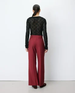 Pantalon tailleur large à plis terracotta Nilay