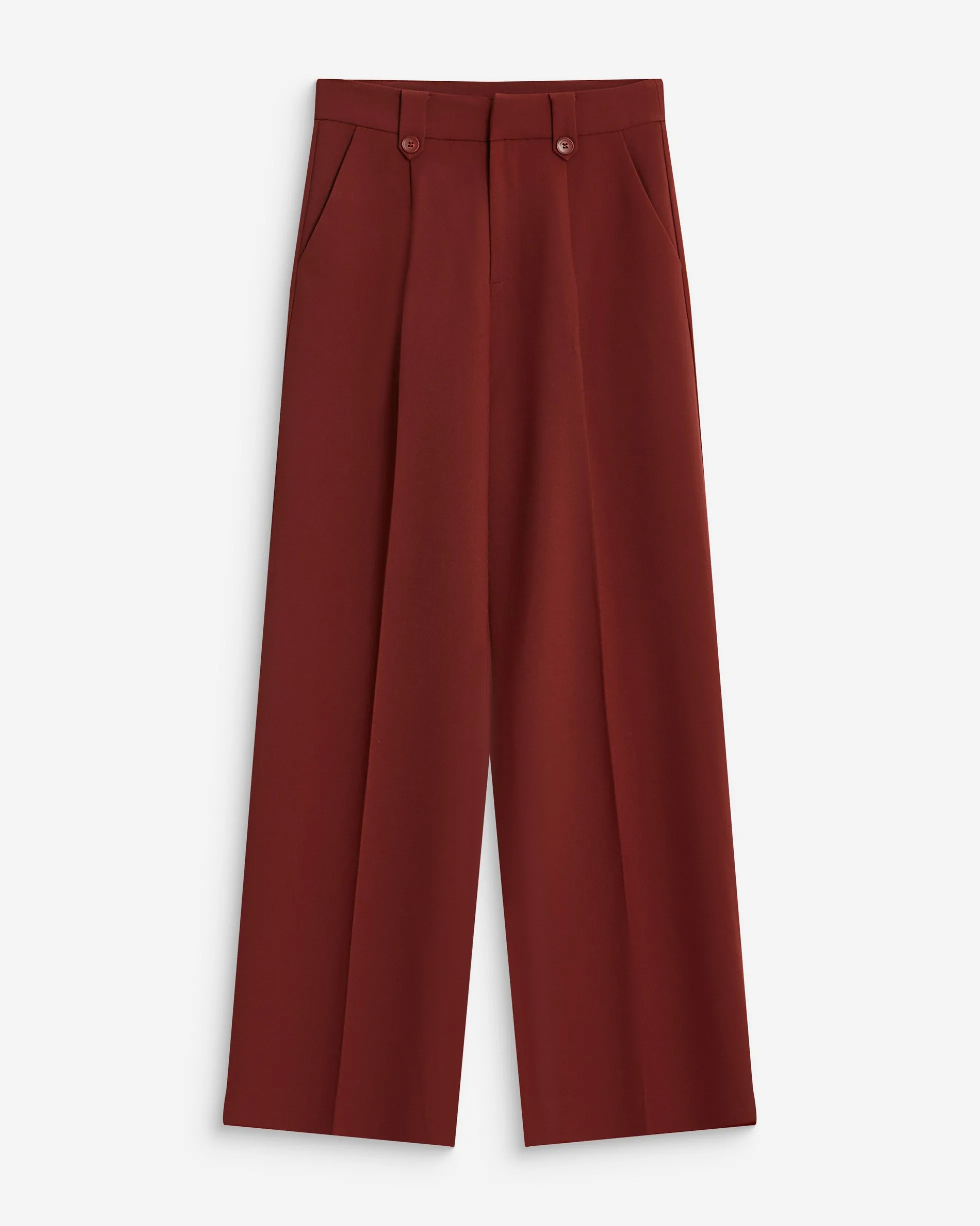 Pantalon tailleur large à plis terracotta Nilay