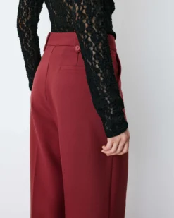 Pantalon tailleur large à plis terracotta Nilay