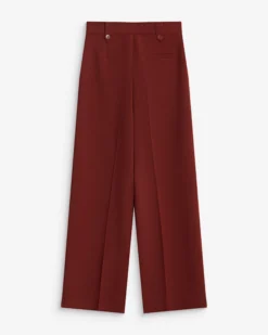 Pantalon tailleur large à plis terracotta Nilay