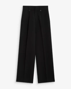 Pantalon tailleur large à plis noir Nilay