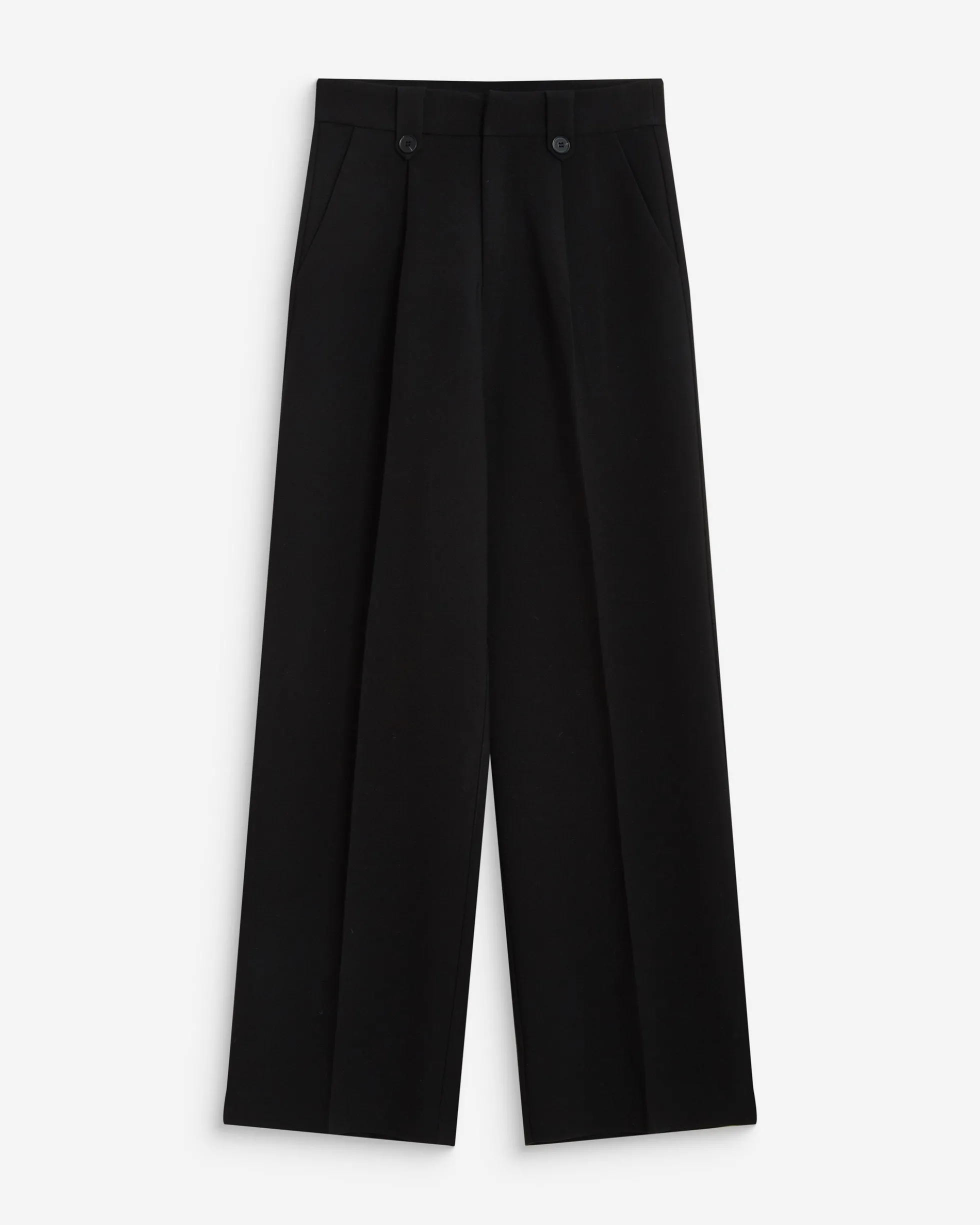 Pantalon tailleur large à plis noir Nilay