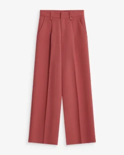 Pantalon tailleur large à plis blush Nilay