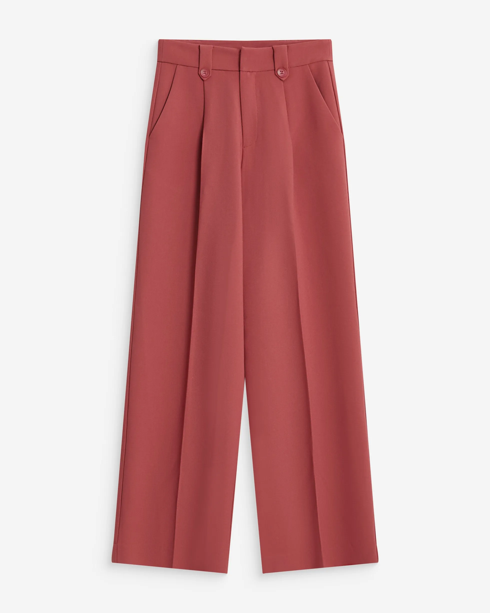 Pantalon tailleur large à plis blush Nilay