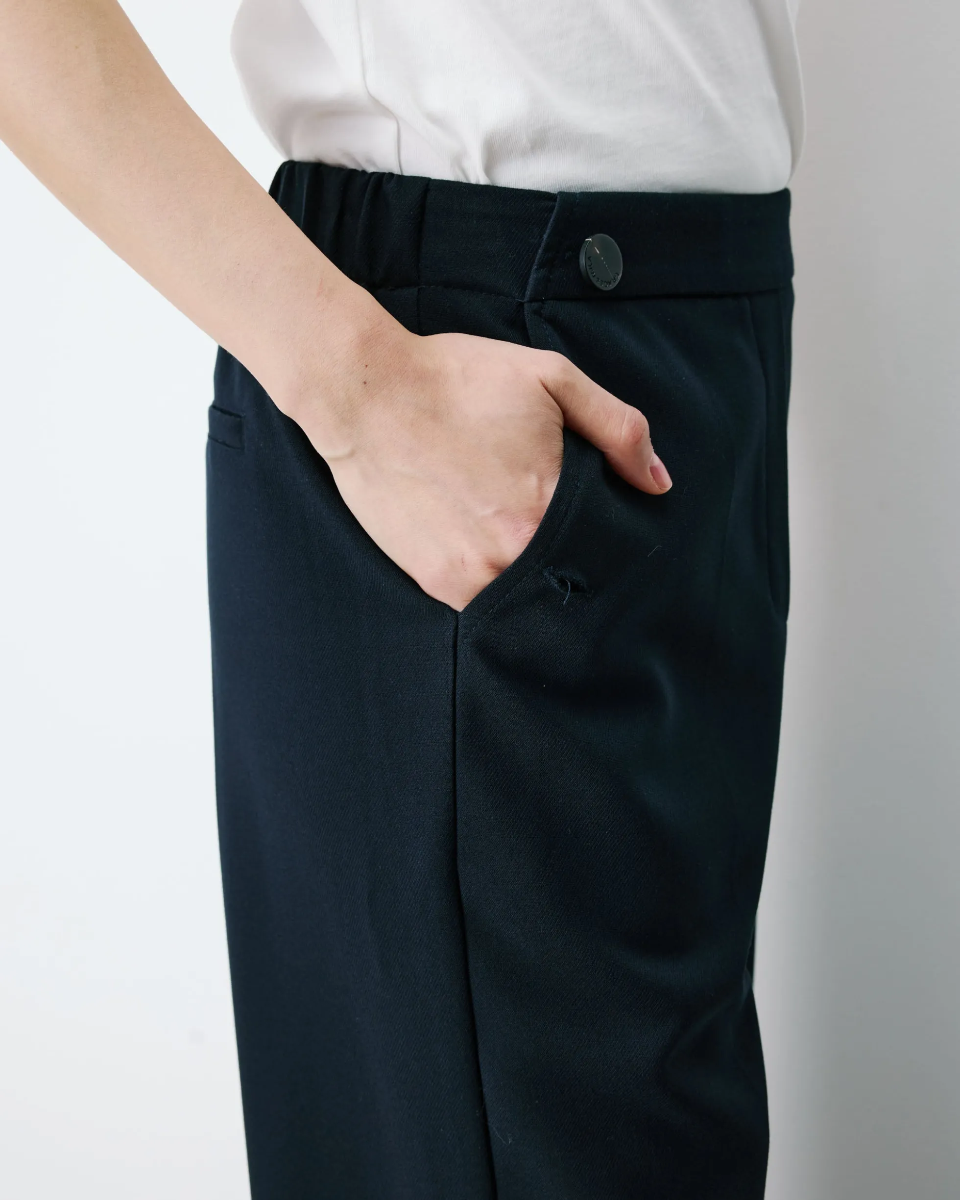 Pantalon tailleur large taille haute marine Alexander