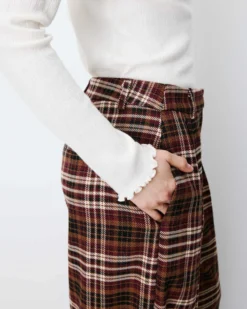 Pantalon tailleur oversize à carreaux cherry Arenzo