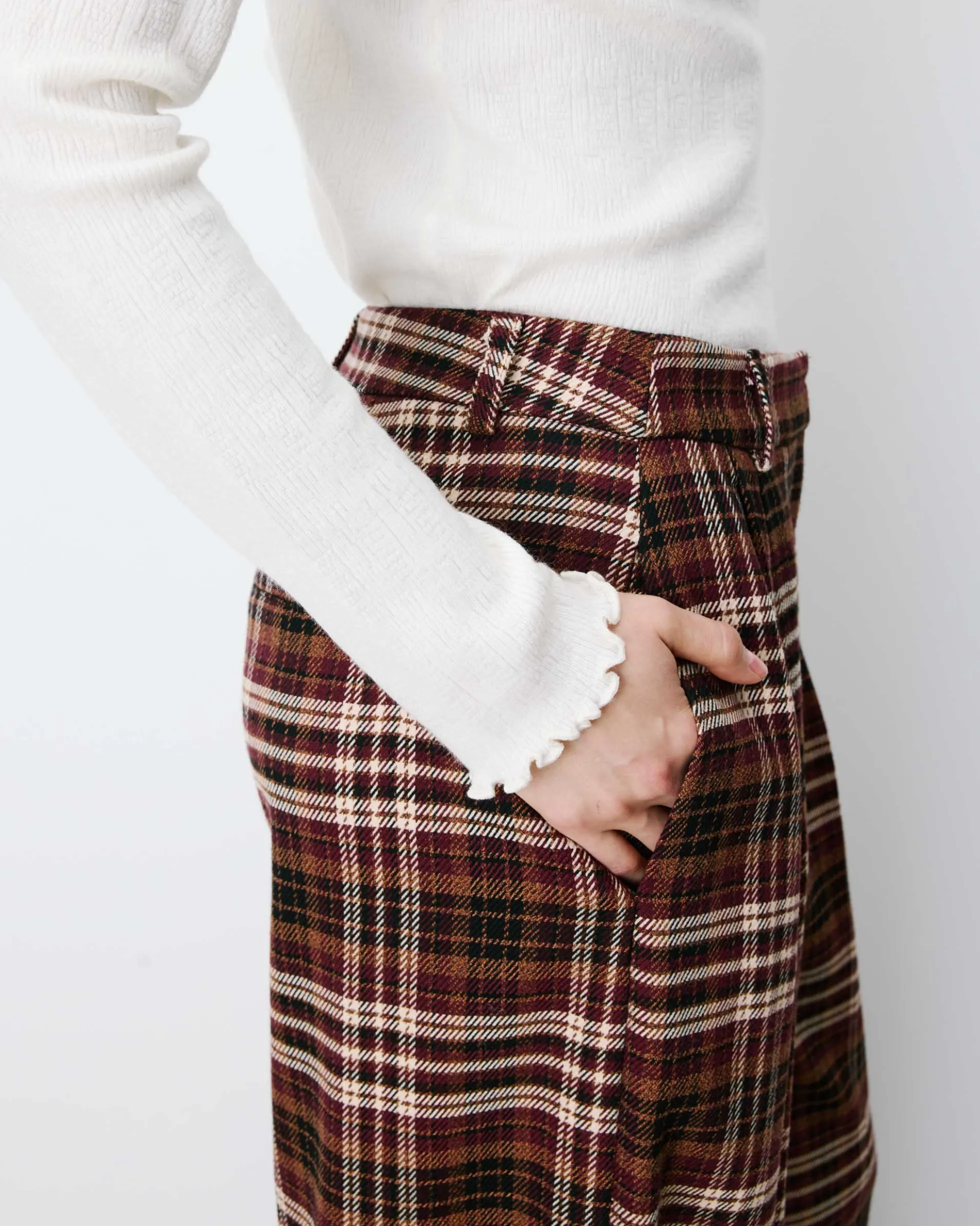 Pantalon tailleur oversize à carreaux cherry Arenzo