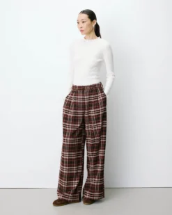Pantalon tailleur oversize à carreaux cherry Arenzo