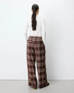Pantalon tailleur oversize à carreaux cherry Arenzo