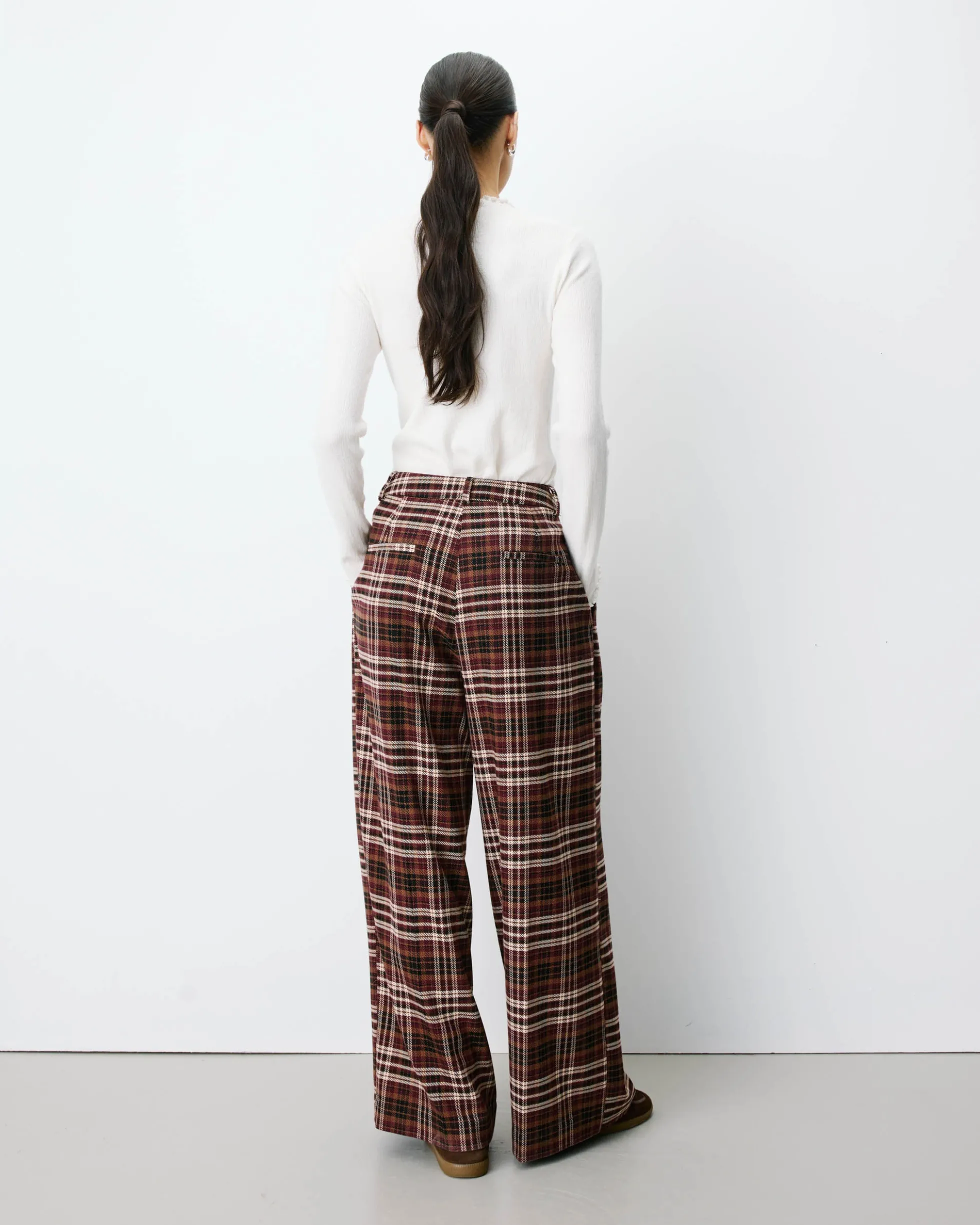 Pantalon tailleur oversize à carreaux cherry Arenzo