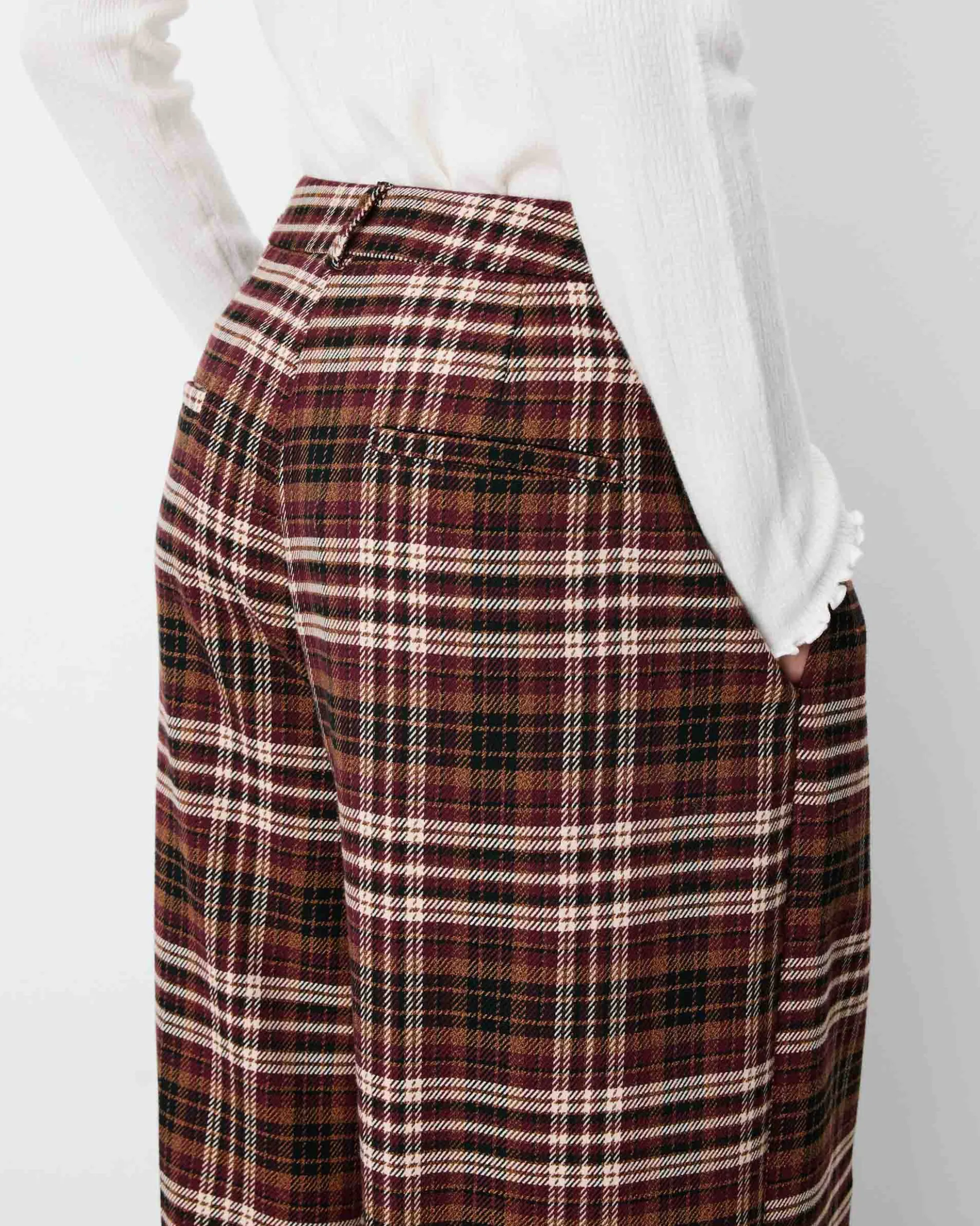 Pantalon tailleur oversize à carreaux cherry Arenzo