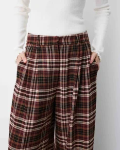 Pantalon tailleur oversize à carreaux cherry Arenzo