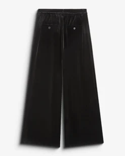 Pantalon tailleur oversize en velours noir Benson