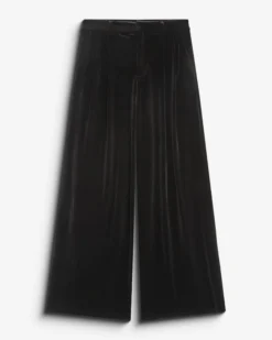 Pantalon tailleur oversize en velours noir Benson
