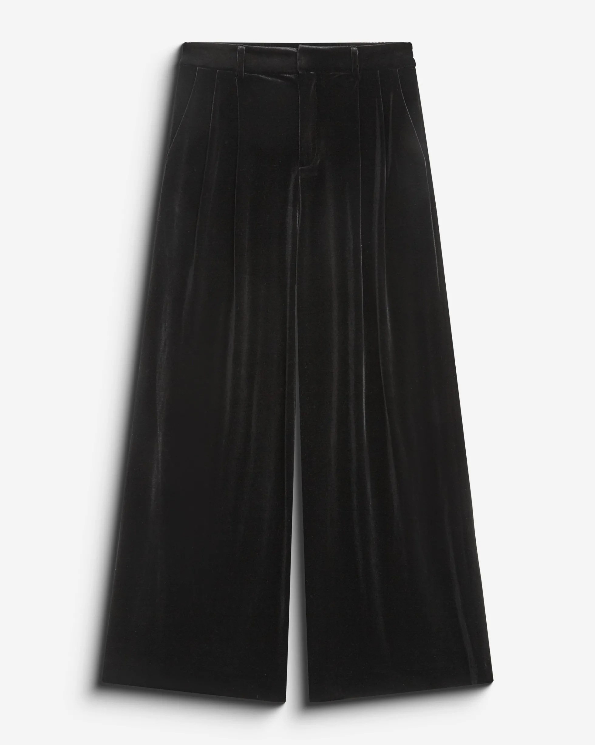 Pantalon tailleur oversize en velours noir Benson
