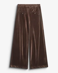 Pantalon tailleur oversize en velours chocolat Benson