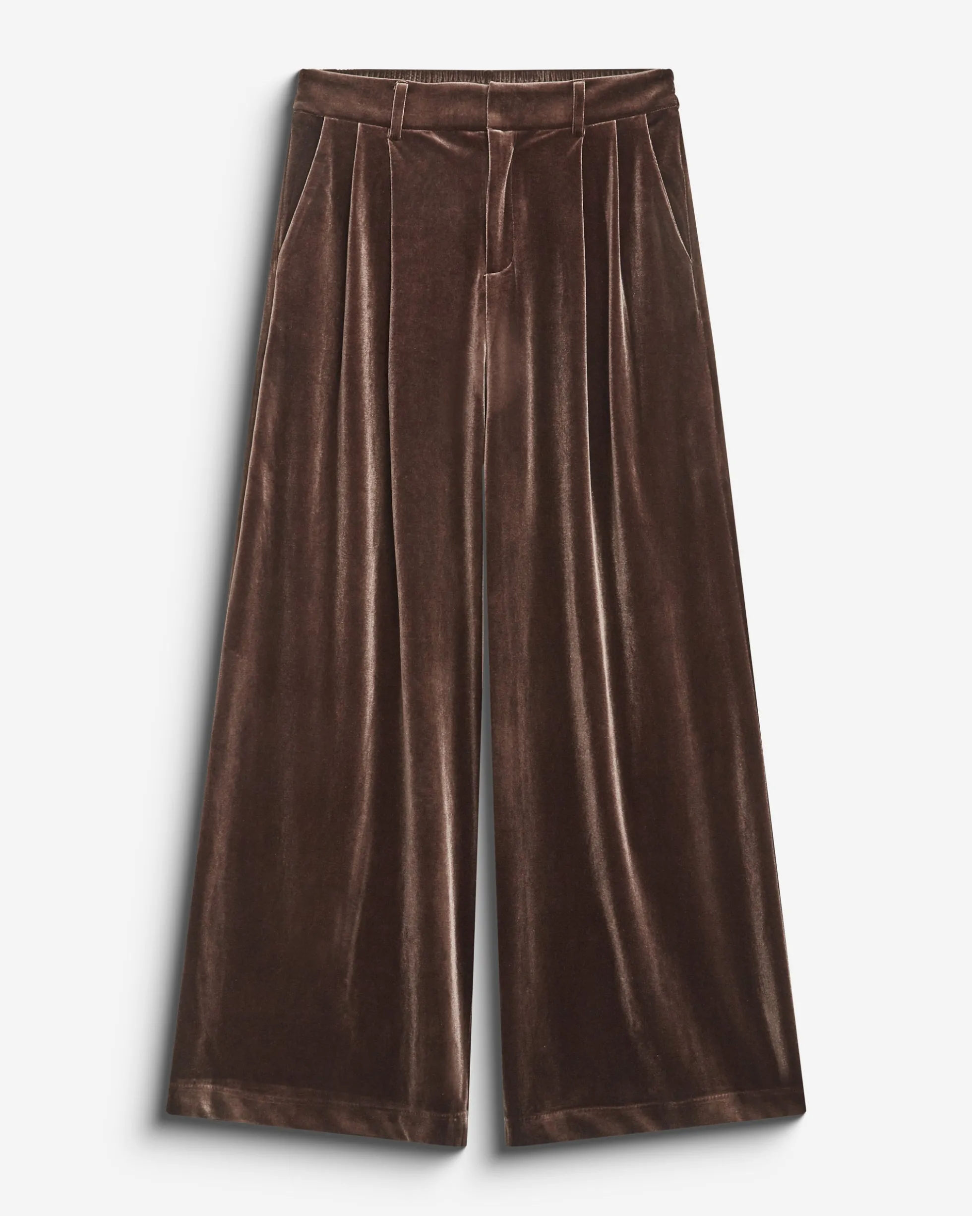 Pantalon tailleur oversize en velours chocolat Benson