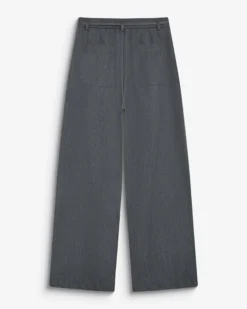 Pantalon tailleur oversize à plis ceinturé anthracite Barclay