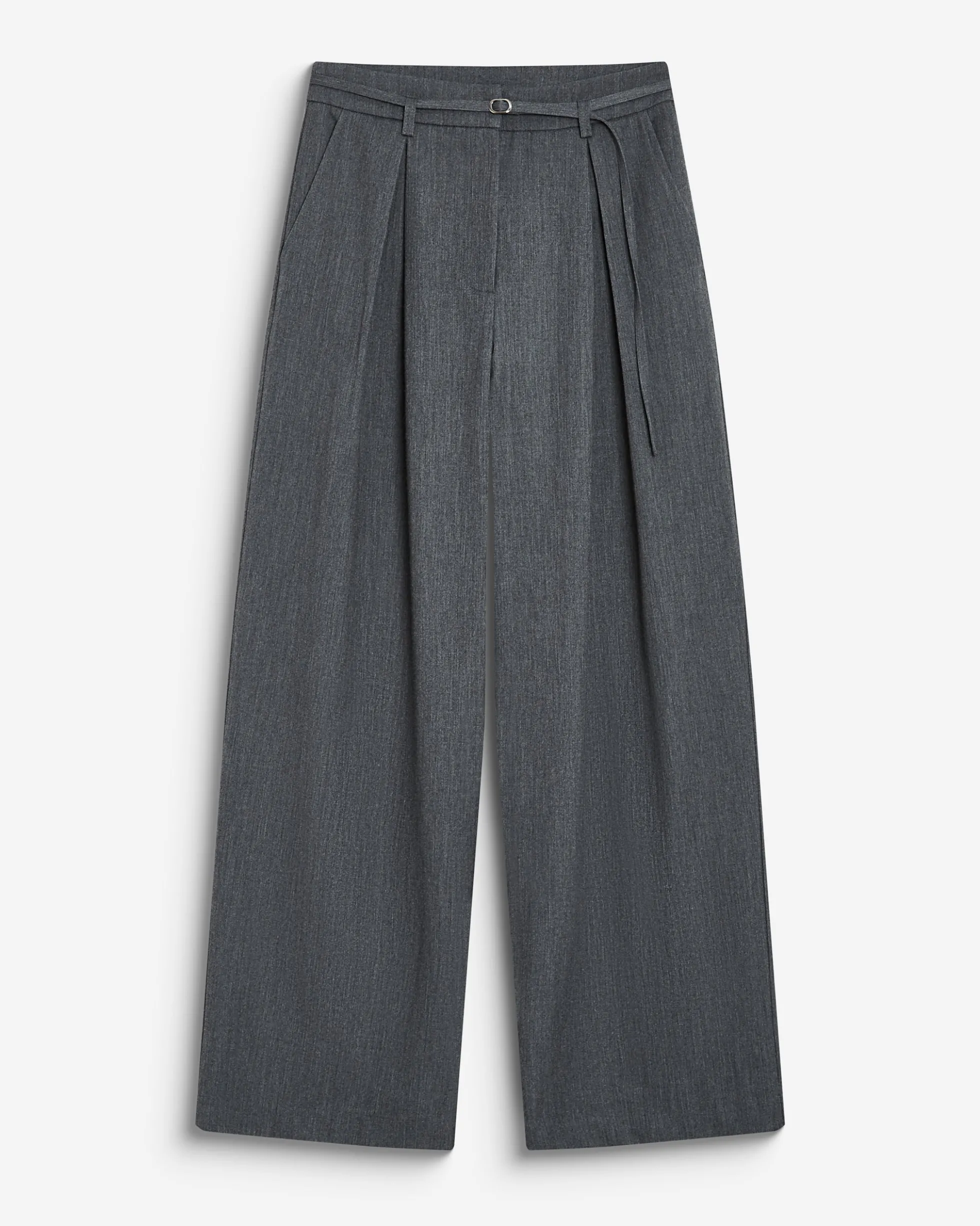 Pantalon tailleur oversize à plis ceinturé anthracite Barclay