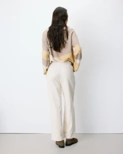 Pantalon velours côtelé taille ajustable ecru Liberty