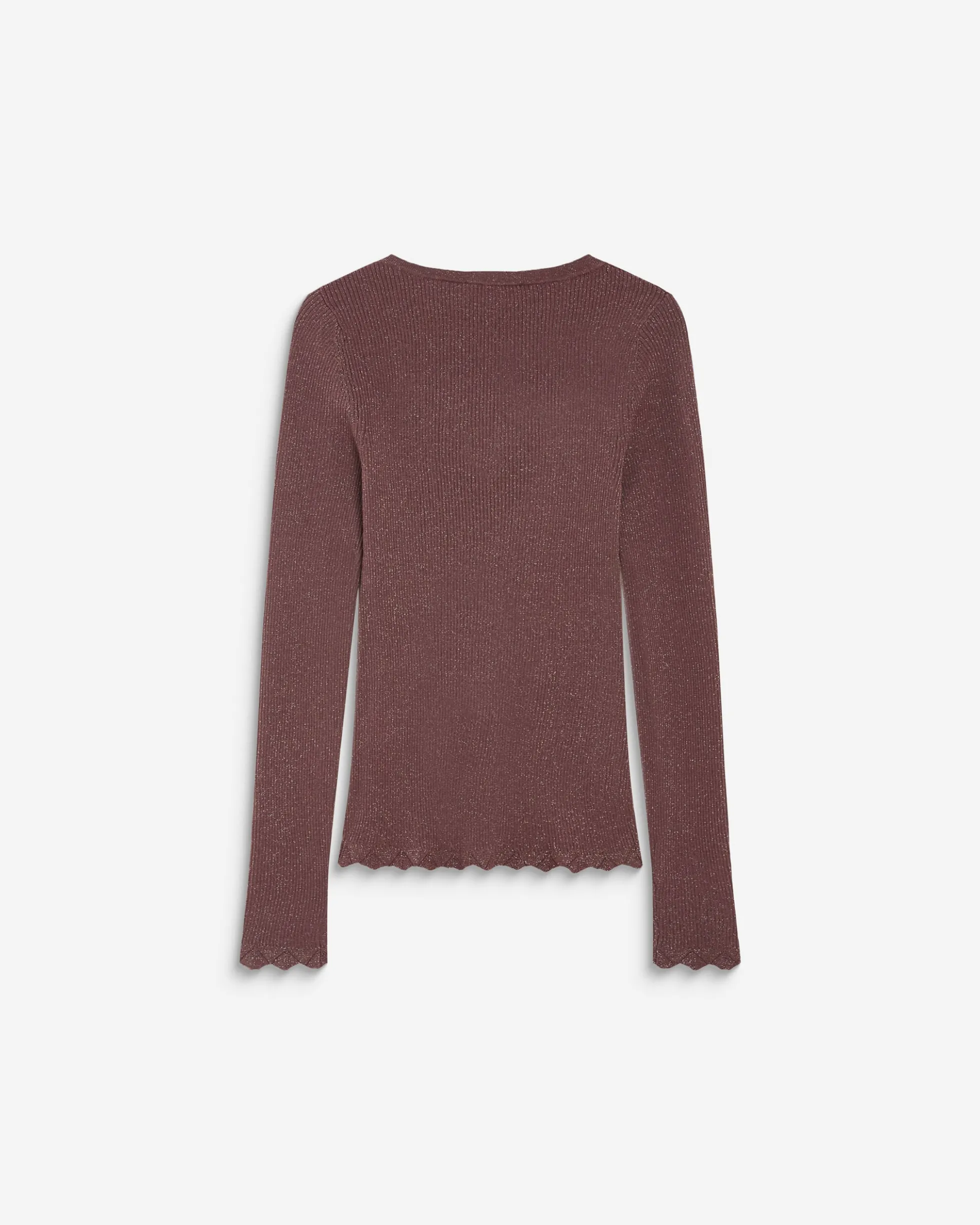 Pull ajusté en maille fine lurex parme Abbott