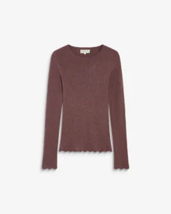 Pull ajusté en maille fine lurex parme Abbott