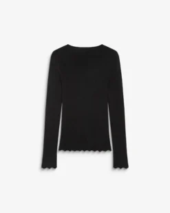 Pull ajusté en maille fine lurex noir Abbott