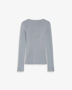 Pull ajusté en maille fine lurex ciel Abbott