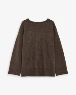 Pull ample col V en maille lurex chocolat Salvador
