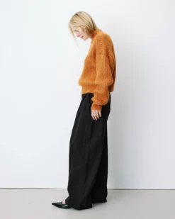 Pull ample en alpaga et laine mélangée camel Agostino