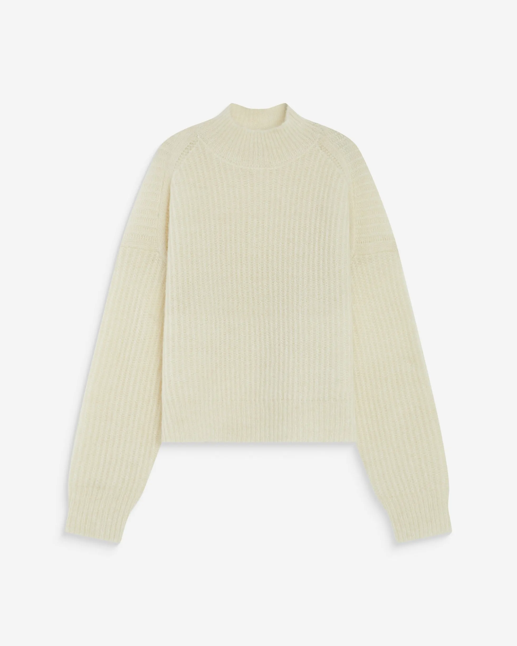 Pull ample en alpaga et laine mélangée ivoire Agostino