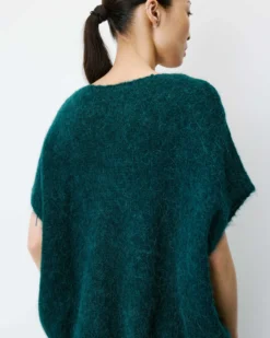 Pull ample sans manches en alpaga mélangé emeraude Atticus